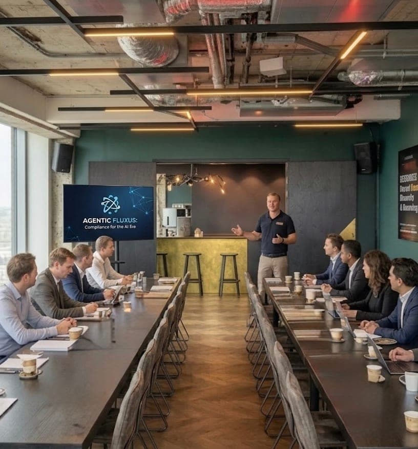 Directors and managers at an AI session in the A'DAM Tower Press Room