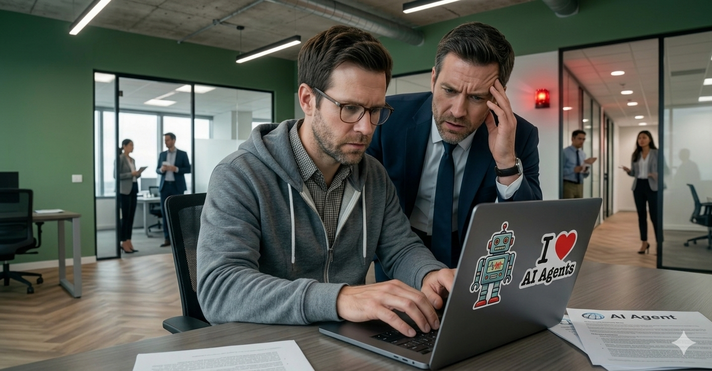 Boss discovering the team has been using AI without any training -- the face says it all